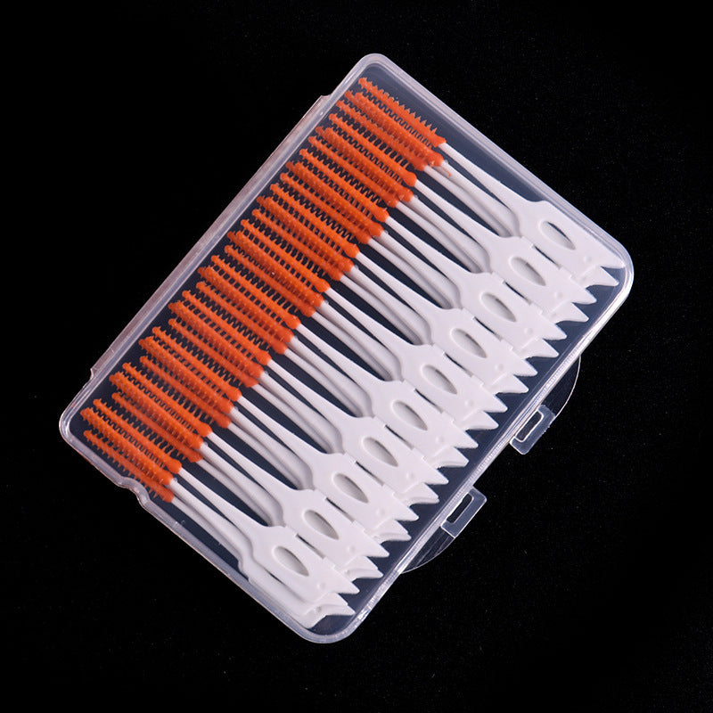 Silicone Interdental Interdental Brush Interdental Oral Cleaning Gap Brush 40 PCs Boxed