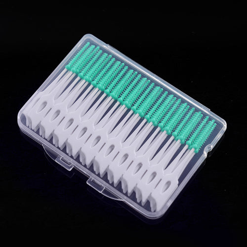 Silicone Interdental Interdental Brush Interdental Oral Cleaning Gap Brush 40 PCs Boxed