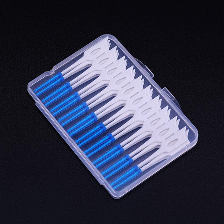 Silicone Interdental Interdental Brush Interdental Oral Cleaning Gap Brush 40 PCs Boxed